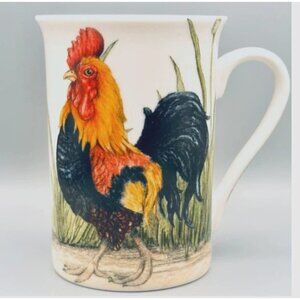 Kent Pottery coffee mug Rooster Chicken Hen country Animals 4" farmhouse style